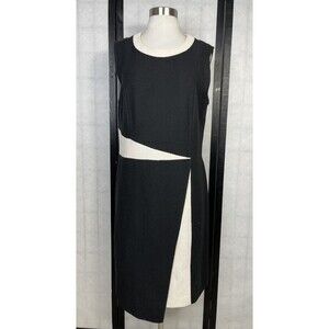 St.John Nouveau Boucle Knit Colorblock Sheath Dress. Size: 12